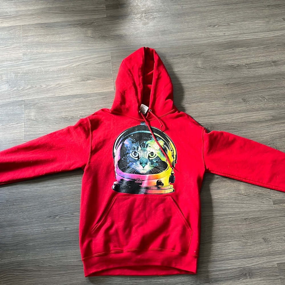 Red cat galaxy hoodie
